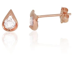 Diamond Sky Jewelry Auksiniai auskarai-vinukai su cirkoniais „Šviesos Lašas“