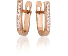 Diamond Sky Jewelry Auksiniai auskarai su cirkoniais „Šviesos linija V“