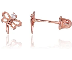 Diamond Sky Jewelry Auksiniai auskarai-vinukai su cirkoniais „Dragonfly IV“