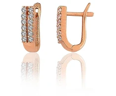 Diamond Sky Jewelry Auksiniai auskarai su cirkoniais „Šviesos linija IV“