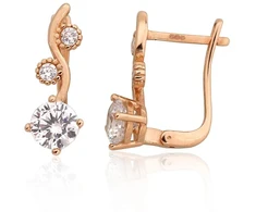 Diamond Sky Jewelry Auksiniai auskarai su cirkoniais „Juno Gold XXXI“