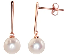 Diamond Sky Jewelry Auksiniai auskarai-vinukai su perlais „Sielos veidrodis“