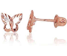 Diamond Sky Jewelry Auksiniai auskarai-vinukai su cirkoniais „Auksinis Drugelis XII“