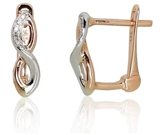 Diamond Sky Jewelry Auksiniai auskarai su deimantais „Golden Eight“