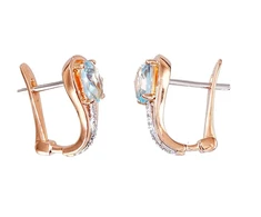 Diamond Sky Jewelry Auksiniai auskarai su deimantais ir topazais „Grakštumas II“
