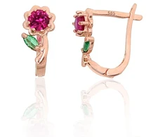 Diamond Sky Jewelry Auksiniai auskarai su cirkoniais „Auksinė Gėlė XVI“
