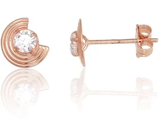 Diamond Sky Jewelry Auksiniai auskarai-vinukai su cirkoniais „Auksinė Orbita“
