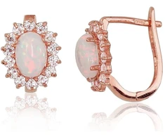 Diamond Sky Jewelry Auksiniai auskarai su cirkoniais ir opalitu „Kylie VI“