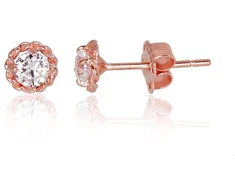 Diamond Sky Jewelry Auksiniai auskarai-vinukai su cirkoniais „Flora“