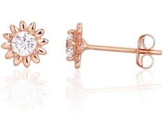 Diamond Sky Jewelry Auksiniai auskarai su cirkoniais „Auksinė Saulė IV“