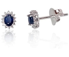 Diamond Sky Jewelry Auksiniai auskarai su deimantais ir safyrais „Ferro“