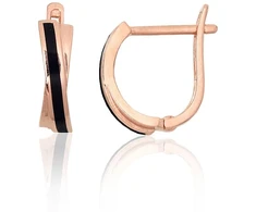 Diamond Sky Jewelry Auksiniai auskarai su emaliu „X - Factor“