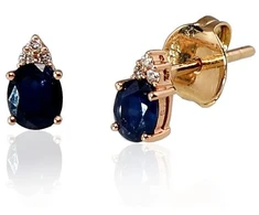 Diamond Sky Jewelry Auksiniai auskarai su deimantais ir safyrais „Notika“