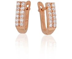 Diamond Sky Jewelry Auksiniai auskarai su cirkoniais „Šviesos linija IV“