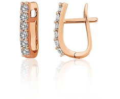Diamond Sky Jewelry Auksiniai auskarai su cirkoniais „Šviesos Linija III“