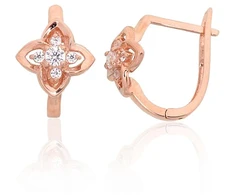 Diamond Sky Jewelry Auksiniai auskarai su cirkoniais „Auksinė Gėlė XIX“