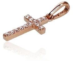 Diamond Sky Jewelry Auksinis kryželis su cirkoniais „Klasika XI“