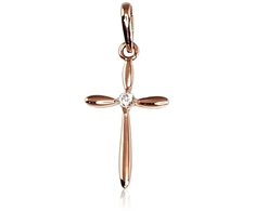 Diamond Sky Jewelry Auksinis kryželis su cirkoniais „Klasika XXV“