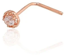 Diamond Sky Jewelry Auksinis nosies auskaras su cirkoniais „Auksinė Gėlė V“