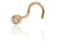 Diamond Sky Jewelry Auksinis nosies auskaras su cirkoniais „Junona“