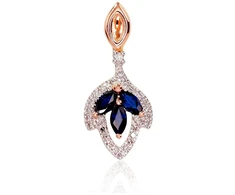 Diamond Sky Jewelry Auksinis pakabukas su deimantais ir safyrais „Aleksandrija“