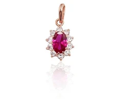 Diamond Sky Jewelry Auksinis pakabukas su cirkoniais „Ferro (Fuchsia)“
