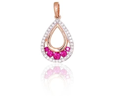Diamond Sky Jewelry Auksinis pakabukas su deimantais ir rubinais „Atėnė V“
