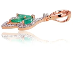 Diamond Sky Jewelry Auksinis pakabukas su deimantais ir smaragdais „Aleksandrija III“