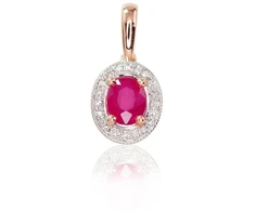 Diamond Sky Jewelry Auksinis pakabukas su deimantais ir rubinais „Sofia“