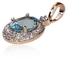 Diamond Sky Jewelry Auksinis pakabukas su deimantais ir topazais „Saulutė IV“