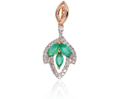Diamond Sky Jewelry Auksinis pakabukas su deimantais ir smaragdais „Aleksandrija III“