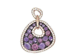 Diamond Sky Jewelry Auksinis pakabukas su deimantais ir ametistais „Saulėta Simfonija III“