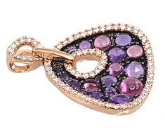 Diamond Sky Jewelry Auksinis pakabukas su deimantais ir ametistais „Saulėta Simfonija III“