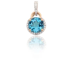 Diamond Sky Jewelry Auksinis pakabukas su deimantais ir topazais „Aušros Magija“
