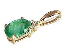Diamond Sky Jewelry Auksinis pakabukas su deimantais ir smaragdais „Notika VI“