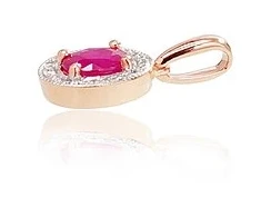 Diamond Sky Jewelry Auksinis pakabukas su deimantais ir rubinais „Sofia“