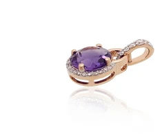 Diamond Sky Jewelry Auksinis pakabukas su deimantais ir ametistais „Vakaro Magija“
