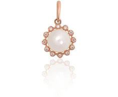 Diamond Sky Jewelry Auksinis pakabukas su cirkoniais ir perlais „Tylus Mėnulis“