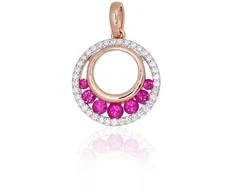 Diamond Sky Jewelry Auksinis pakabukas su deimantais ir rubinais „Atėnė II“