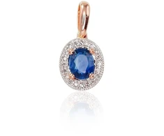 Diamond Sky Jewelry Auksinis pakabukas su deimantais ir safyrais „Sofia V“