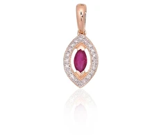 Diamond Sky Jewelry Auksinis pakabukas su deimantais ir rubinais „Aleksandrija V“