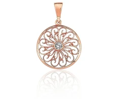 Diamond Sky Jewelry Auksinis pakabukas su cirkoniais „Solaris“