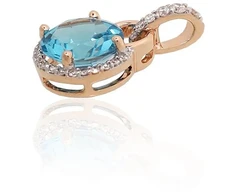 Diamond Sky Jewelry Auksinis pakabukas su deimantais ir topazais „Aušros Magija“