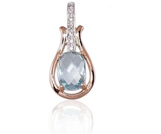 Diamond Sky Jewelry Auksinis pakabukas su deimantais ir topazais „Grakštumas II“