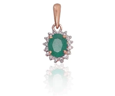 Diamond Sky Jewelry Auksinis pakabukas su deimantais ir smaragdais „Ferro“