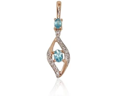 Diamond Sky Jewelry Auksinis pakabukas su deimantais ir topazais „Daina II“