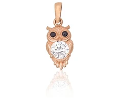 Diamond Sky Jewelry Auksinis pakabukas su cirkoniais „Owl“