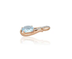 Diamond Sky Jewelry Auksinis pakabukas su deimantais ir topazais „Grakštumas II“