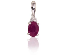 Diamond Sky Jewelry Auksinis pakabukas su deimantais ir rubinais „Notika II“