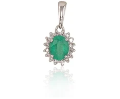 Diamond Sky Jewelry Auksinis pakabukas su deimantais ir smaragdais „Ferro VI“